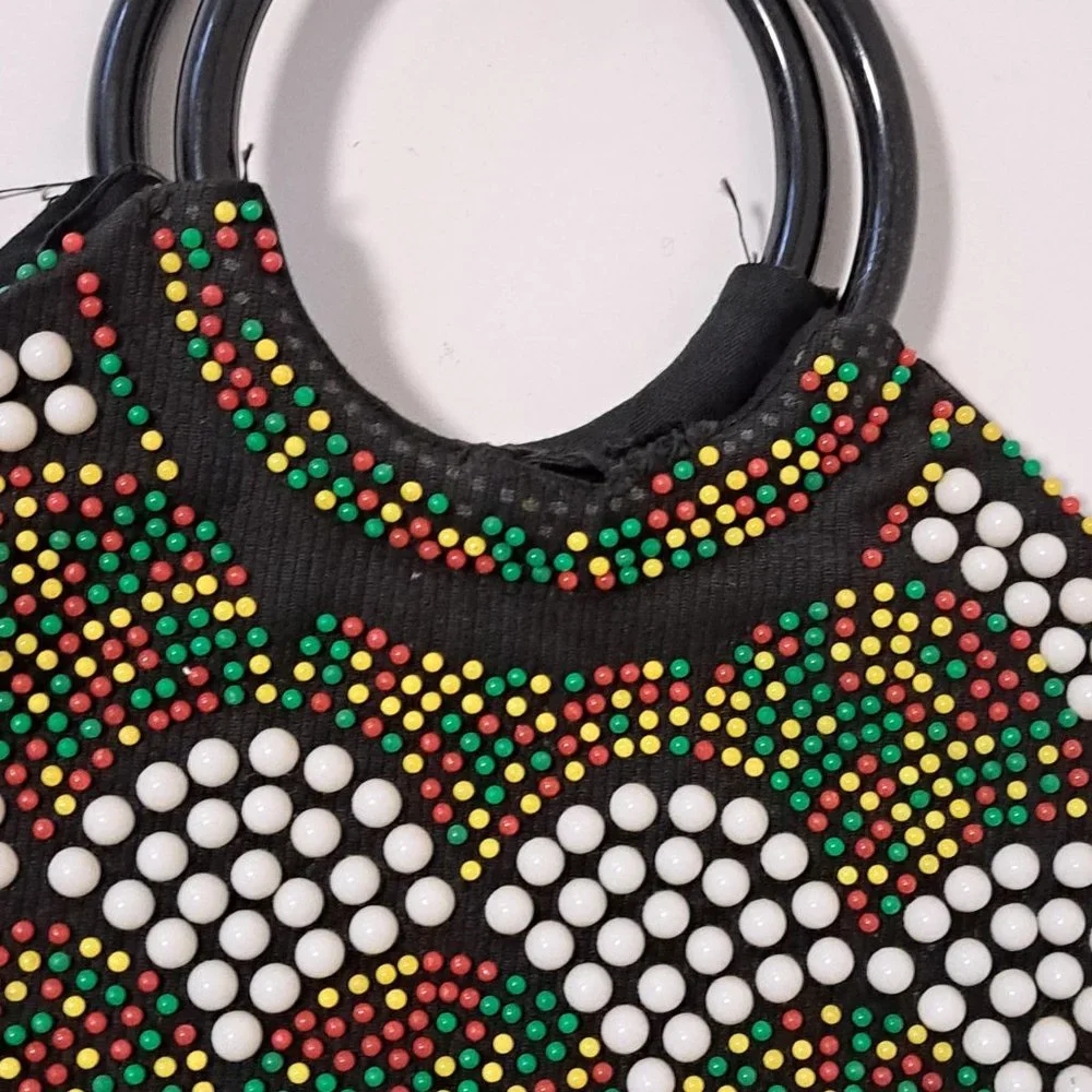Vintage Multi-Colored Beaded Hobo Bag